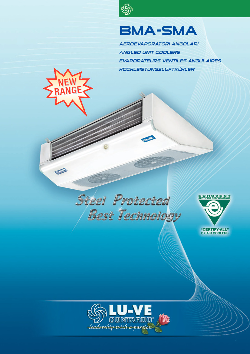 Технические характеристики и размеры воздухоохладителя LU-VE SMA 312 E 70