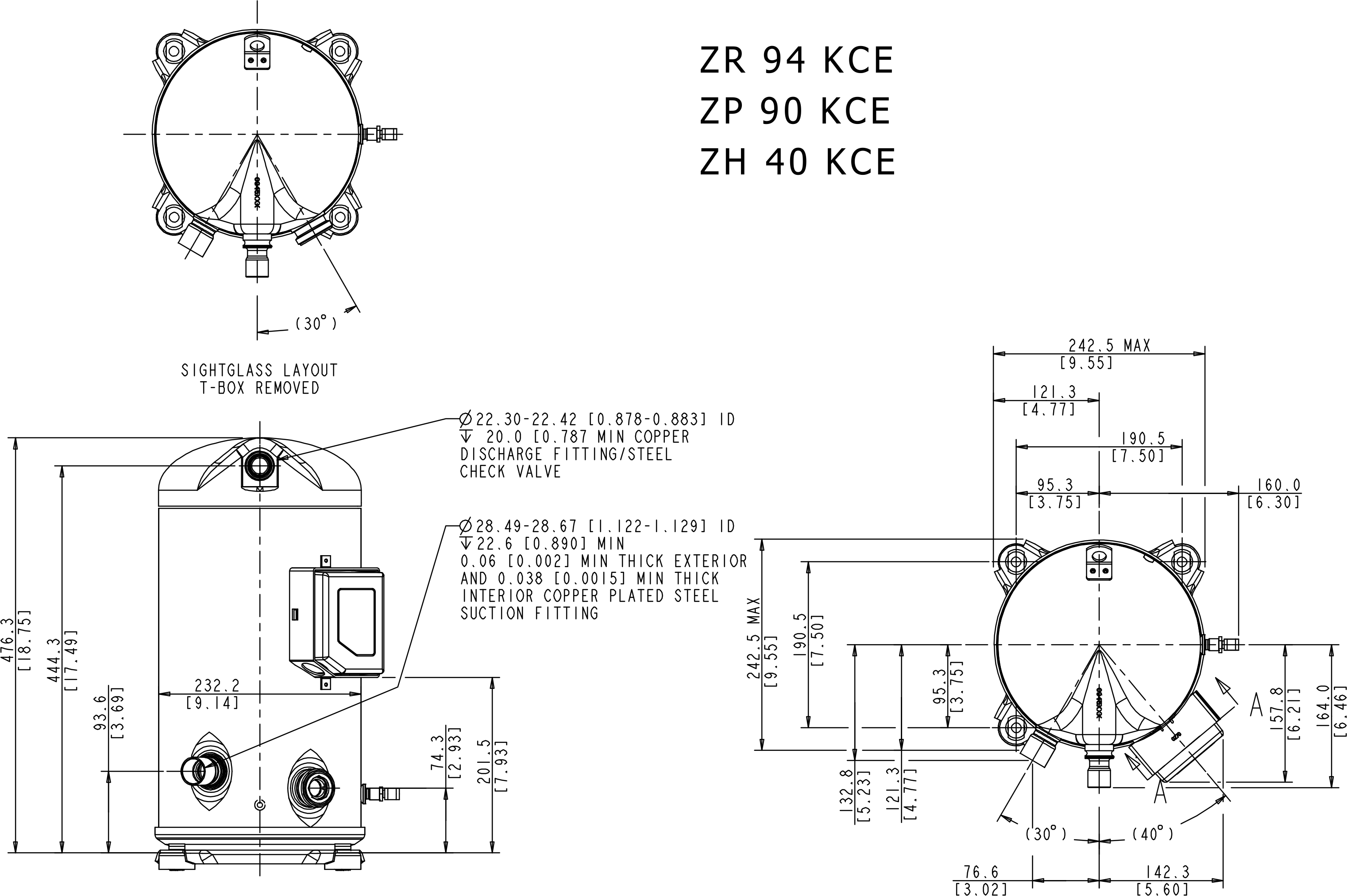 Герметичный спиральный компрессор Copeland Scroll ZP90KCE